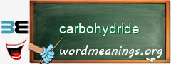 WordMeaning blackboard for carbohydride